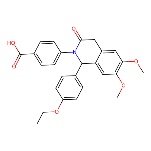 4-[1-(4-ethoxyphenyl)-6,7-dimethoxy-3-oxo-3,4-dihydroisoquinolin-2(1H)-yl]benzoic acid structure