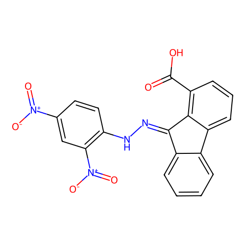 9-[(2,4-dinitrophenyl)hydrazinylidene]fluorene-1-carboxylic Acid structure