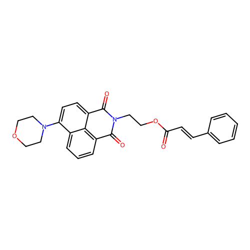 2-(6-morpholino-1,3-dioxo-1H-benzo[de]isoquinolin-2(3H)-yl)ethyl cinnamate structure