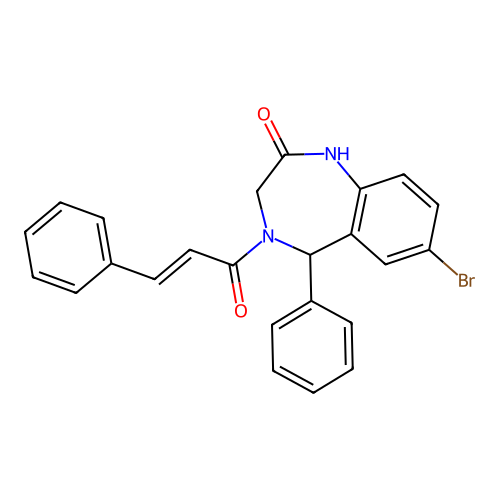 7-bromo-4-cinnamoyl-5-phenyl-4,5-dihydro-1H-benzo[e][1,4]diazepin-2(3H)-one structure