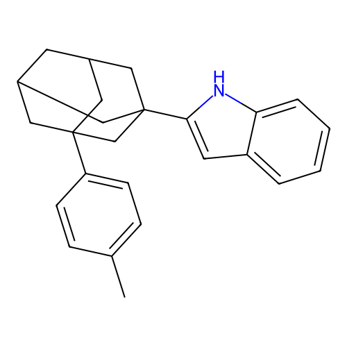 2-[3-(4-methylphenyl)-1-adamantyl]-1H-indole structure