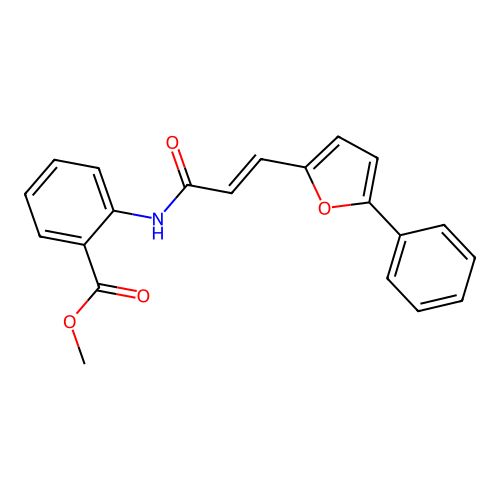 (E)-methyl 2-(3-(5-phenylfuran-2-yl)acrylamido)benzoate structure