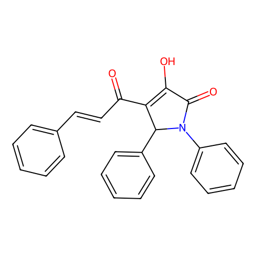 4-cinnamoyl-3-hydroxy-1,5-diphenyl-1H-pyrrol-2(5H)-one structure