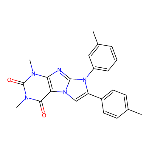 2,4-dimethyl-6-(3-methylphenyl)-7-(4-methylphenyl)purino[7,8-a]imidazole-1,3-dione structure