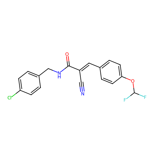 N-[(4-chlorophenyl)methyl]-2-cyano-3-[4-(difluoromethoxy)phenyl]prop-2-enamide structure