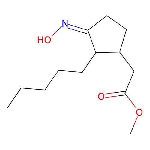 methyl [(3Z)-3-(hydroxyimino)-2-pentylcyclopentyl]acetate structure