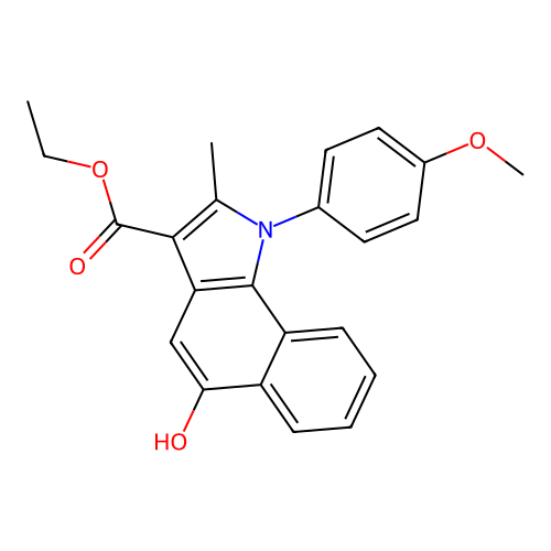 ethyl 5-hydroxy-1-(4-methoxyphenyl)-2-methyl-1H-benzo[g]indole-3-carboxylate structure