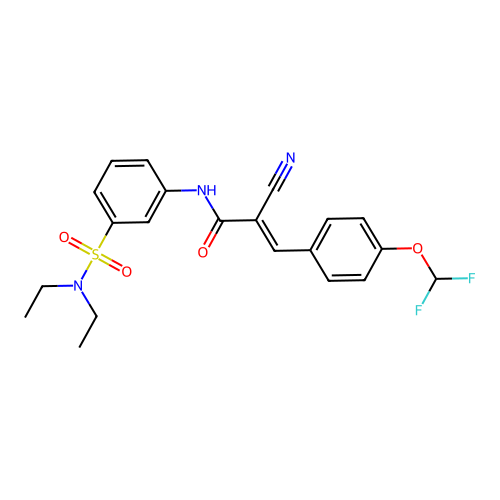 2-cyano-N-[3-(diethylsulfamoyl)phenyl]-3-[4-(difluoromethoxy)phenyl]prop-2-enamide structure