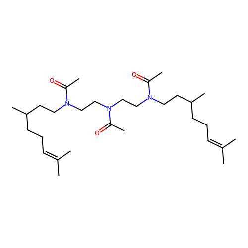 N-(3,7-dimethyloct-6-en-1-yl)-N-(2-(N-(2-(N-(3,7-dimethyloct-6-en-1-yl)acetamido)ethyl)acetamido)ethyl)acetamide structure