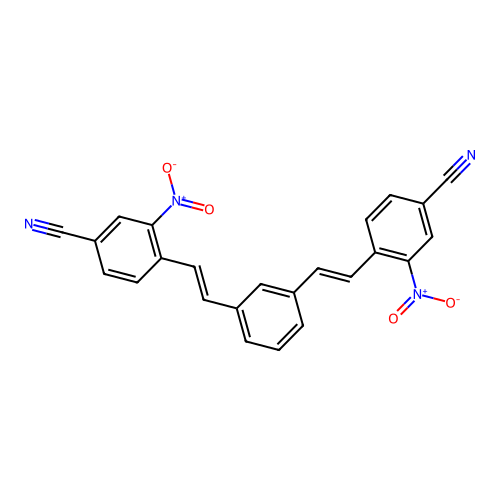 4-[2-[3-[2-(4-Cyano-2-nitrophenyl)ethenyl]phenyl]ethenyl]-3-nitrobenzonitrile structure