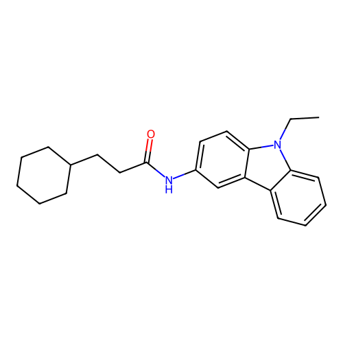 3-cyclohexyl-N-(9-ethyl-9H-carbazol-3-yl)propanamide structure