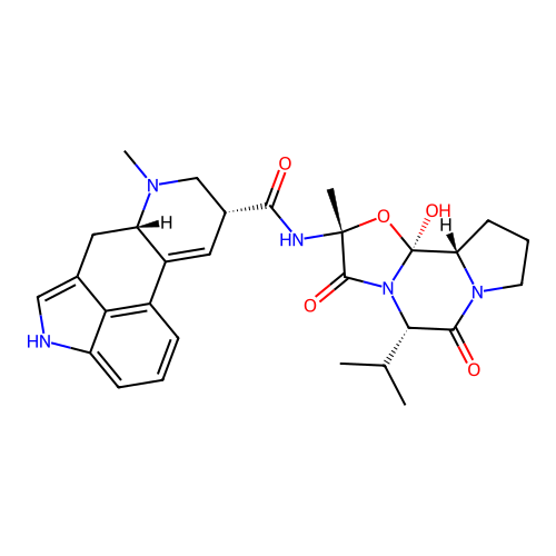 12'-Hydroxy-2'-methyl-3',6',18-trioxo-5'alpha-(propan-2-yl)-5alpha-ergotaman structure