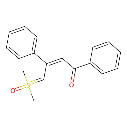 (Z)-4-[dimethyl(oxo)-lambda6-sulfanylidene]-1,3-diphenylbut-2-en-1-one structure