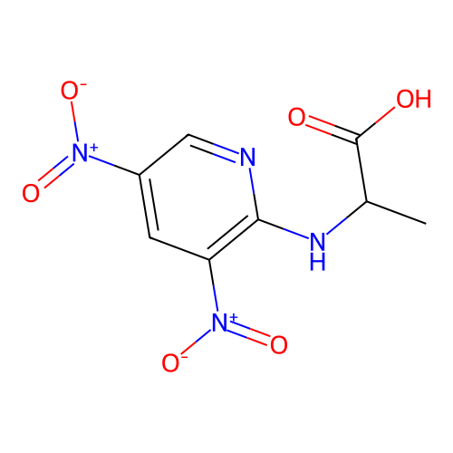 N-[3,5-Dinitropyridin-2-yl]alanine structure