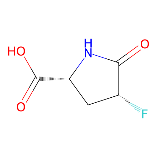 (2R,4R)-4-fluoro-5-oxopyrrolidine-2-carboxylic acid structure