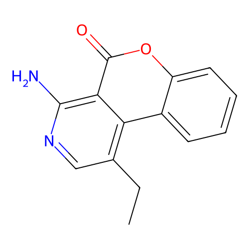 4-amino-1-ethyl-5H-chromeno[3,4-c]pyridin-5-one structure