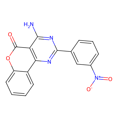 4-amino-2-(3-nitrophenyl)-5H-chromeno[4,3-d]pyrimidin-5-one structure