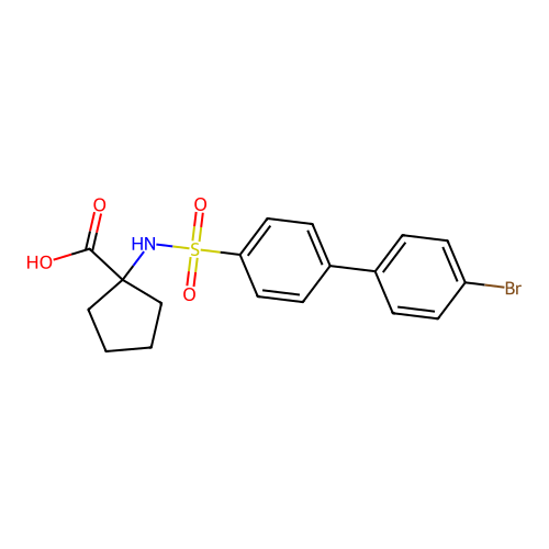 1-[4-(4-Bromophenyl)benzenesulfonamido]cyclopentane-1-carboxylic acid structure