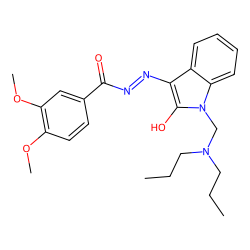 (E)-N'-(1-((dipropylamino)methyl)-2-oxoindolin-3-ylidene)-3,4-dimethoxybenzohydrazide structure