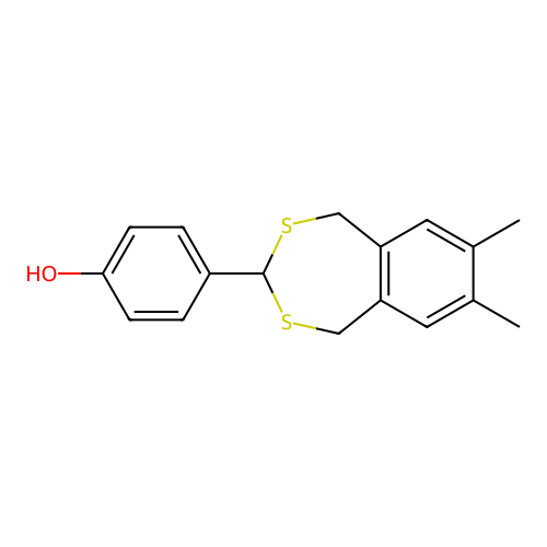 4-(7,8-Dimethyl-1,5-dihydro-2,4-benzodithiepin-3-yl)phenol structure