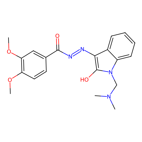 N'-[(3Z)-1-[(DIMETHYLAMINO)METHYL]-2-OXO-2,3-DIHYDRO-1H-INDOL-3-YLIDENE]-3,4-DIMETHOXYBENZOHYDRAZIDE structure