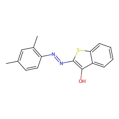 Benzothiophen-3-ol, 2-(2,4-dimethylphenylazo)- structure