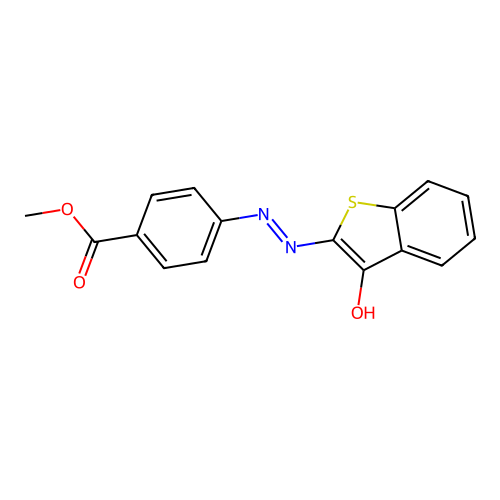 (Z)-methyl 4-(2-(3-oxobenzo[b]thiophen-2(3H)-ylidene)hydrazinyl)benzoate structure