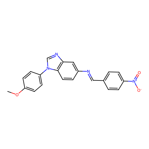 1-(4-methoxyphenyl)-N-[(E)-(4-nitrophenyl)methylidene]-1H-benzimidazol-5-amine structure