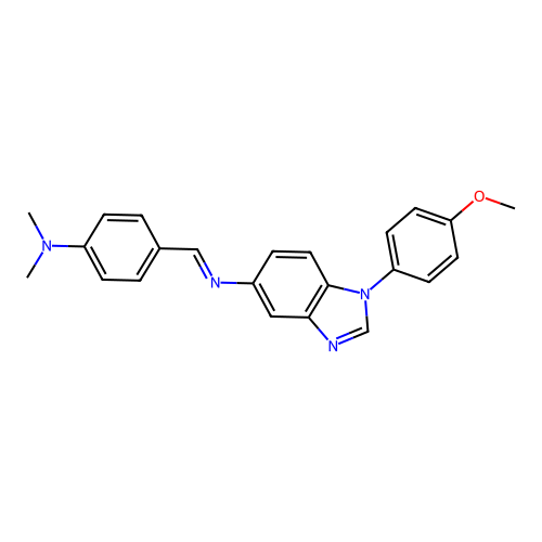 4-[[1-(4-methoxyphenyl)benzimidazol-5-yl]iminomethyl]-N,N-dimethylaniline structure