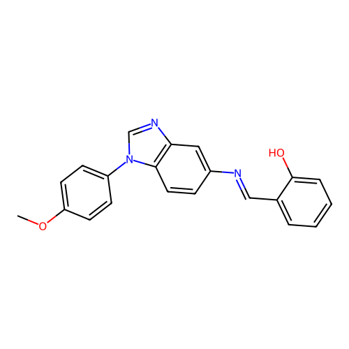 2-[(E)-{[1-(4-methoxyphenyl)-1H-benzimidazol-5-yl]imino}methyl]phenol structure