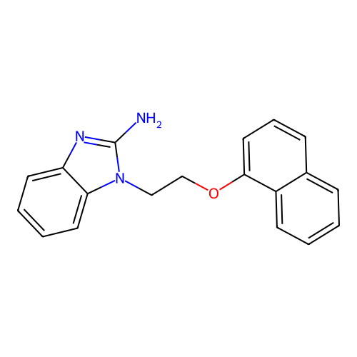 1-[2-(naphthalen-1-yloxy)ethyl]-1H-benzimidazol-2-amine structure
