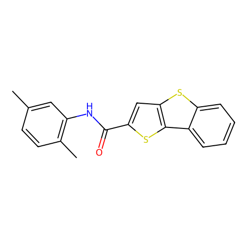 N-(2,5-dimethylphenyl)benzo[b]thieno[2,3-d]thiophene-2-carboxamide structure