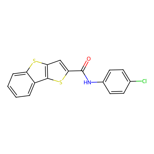N-(4-chlorophenyl)benzo[b]thieno[2,3-d]thiophene-2-carboxamide structure