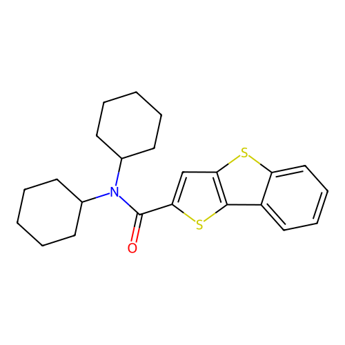 N,N-dicyclohexylbenzo[b]thieno[2,3-d]thiophene-2-carboxamide structure
