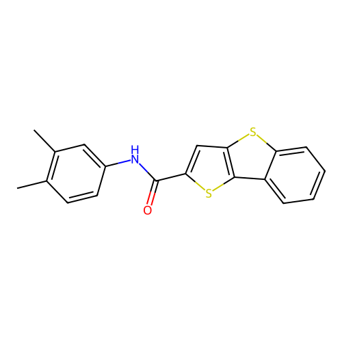 N-(3,4-dimethylphenyl)thieno[3,2-b][1]benzothiophene-2-carboxamide structure