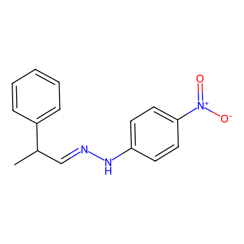 4-nitro-N-(2-phenylpropylideneamino)aniline structure