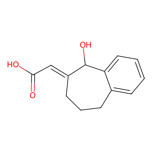(2E)-2-(5-hydroxy-5,7,8,9-tetrahydrobenzo[7]annulen-6-ylidene)acetic acid structure