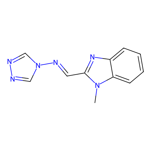 1-(1-methylbenzimidazol-2-yl)-N-(1,2,4-triazol-4-yl)methanimine structure