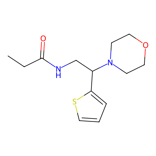N-[2-(4-morpholinyl)-2-(2-thienyl)ethyl]propanamide structure