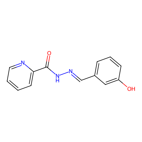 N'-[(E)-(3-hydroxyphenyl)methylidene]pyridine-2-carbohydrazide structure