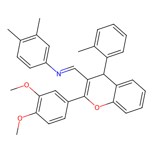 1-[2-(3,4-dimethoxyphenyl)-4-(2-methylphenyl)-4H-chromen-3-yl]-N-(3,4-dimethylphenyl)methanimine structure
