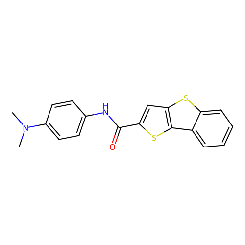 N-[4-(dimethylamino)phenyl]thieno[3,2-b][1]benzothiophene-2-carboxamide structure