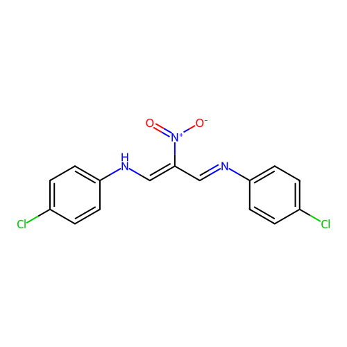 (E)-4-chloro-N-((Z)-3-((4-chlorophenyl)amino)-2-nitroallylidene)aniline structure