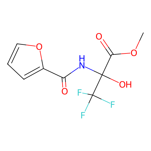 methyl 3,3,3-trifluoro-N-(furan-2-ylcarbonyl)-2-hydroxyalaninate structure