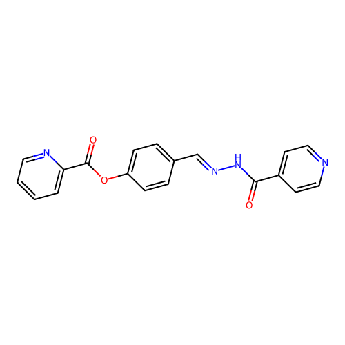 (E)-4-((2-isonicotinoylhydrazono)methyl)phenyl picolinate structure
