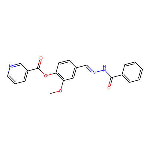 (E)-4-((2-benzoylhydrazono)methyl)-2-methoxyphenyl nicotinate structure