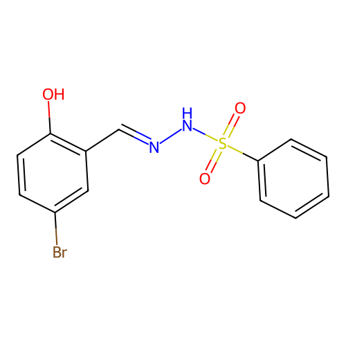 Benzenesulfonic acid, [(5-bromo-2-hydroxyphenyl)methylene]hydrazide structure