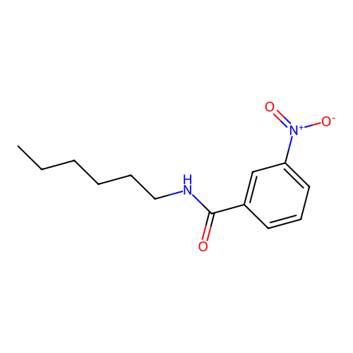 N-hexyl-3-nitrobenzamide structure