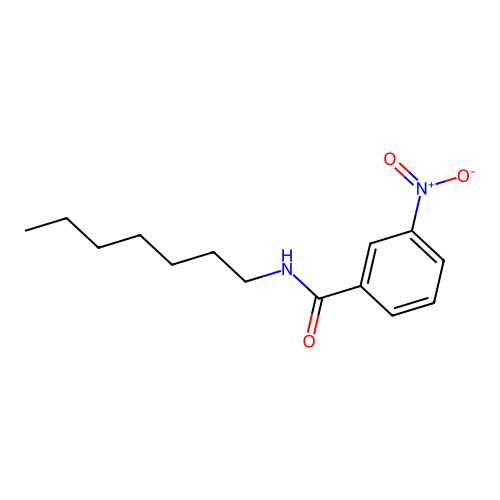 N-heptyl-3-nitrobenzamide structure