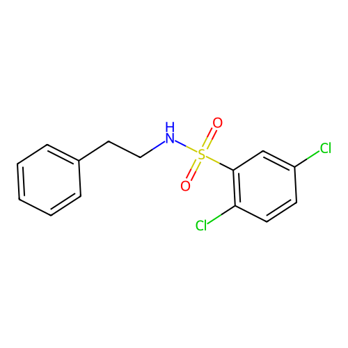 2,5-二氯-N-(2-苯乙基)苯磺酰胺 structure